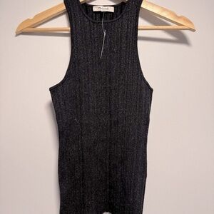 Madewell Sparkly Black Knit Tank NWT XS